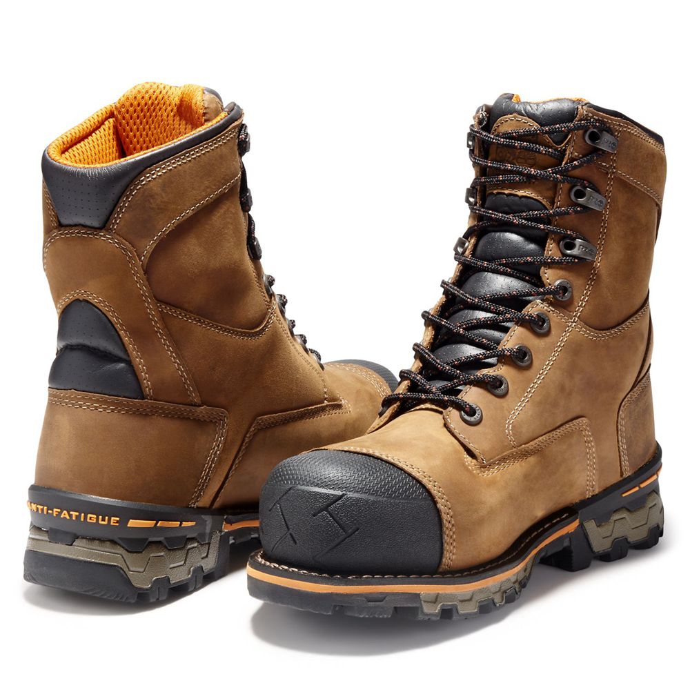 Botas de Trabajo Timberland Hombre Pro® Boondock 8\" Comp Toe Marrones/Negras - Chile JNO-169473